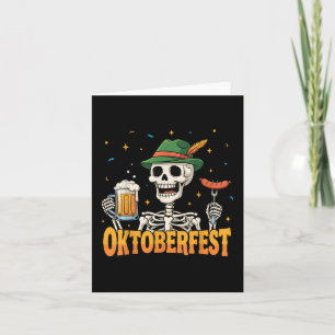 Funny Skeleton dricker tyska Beer Manar Kvinnor Kort