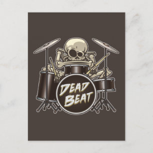 Funny Skeleton Drummer Vykort
