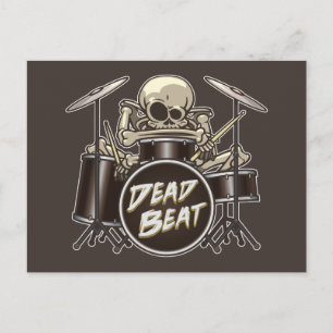 Funny Skeleton Drummer Vykort