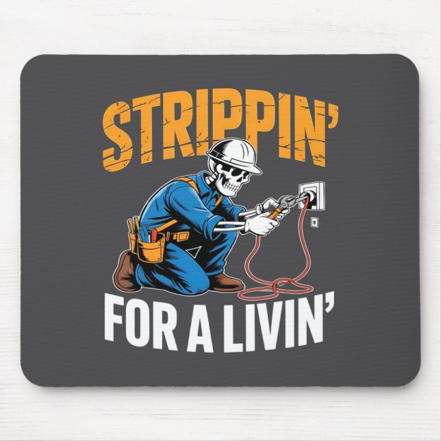 Funny Skeleton Electrician N For A Livin Long Slee Musmatta (Framsidan)