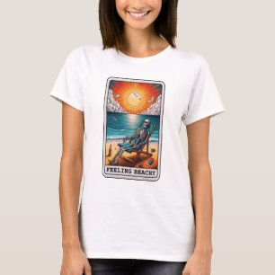 Funny Skeleton Feeling Beachy Tarot T Shirt