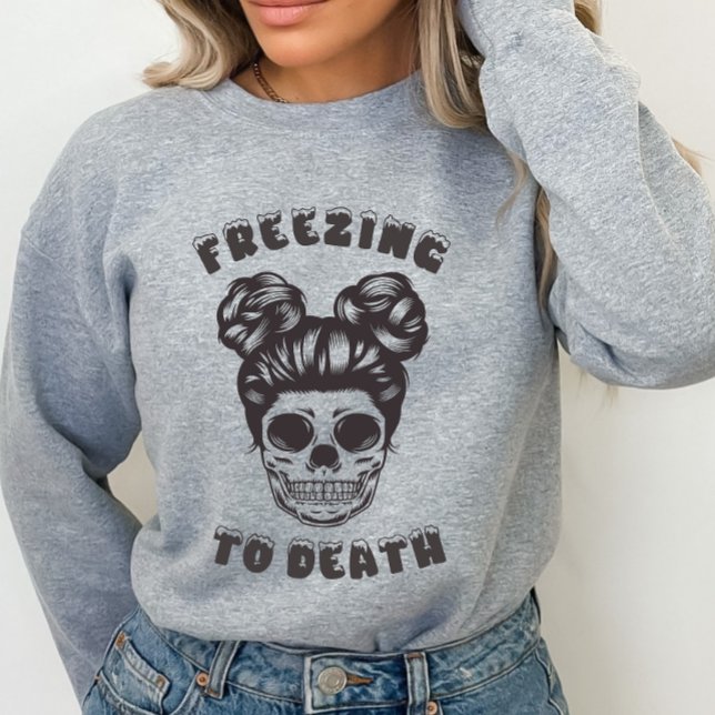 Funny Skeleton Freeating to Death Sweatshirt T Shirt (Skapare uppladdad)