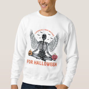 Funny Skeleton Halloween - Countdown to Halloween Lång Ärmad Tröja