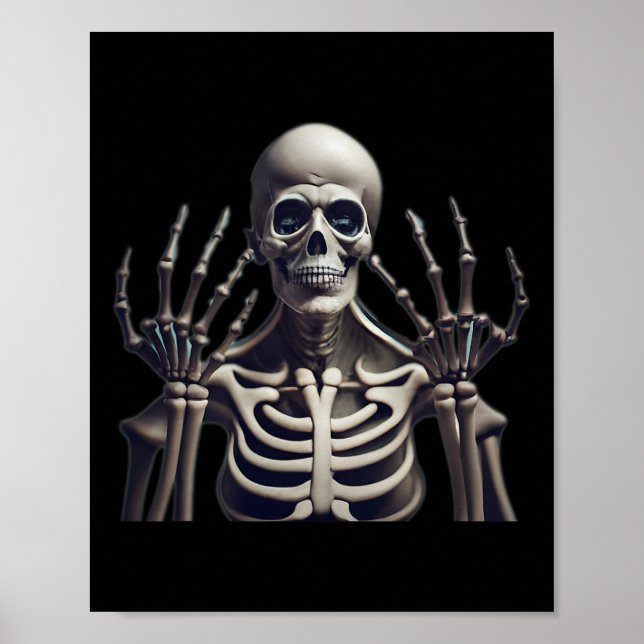 Funny Skeleton Halloween för Manar kvinnor Kids Poster (Framsidan)
