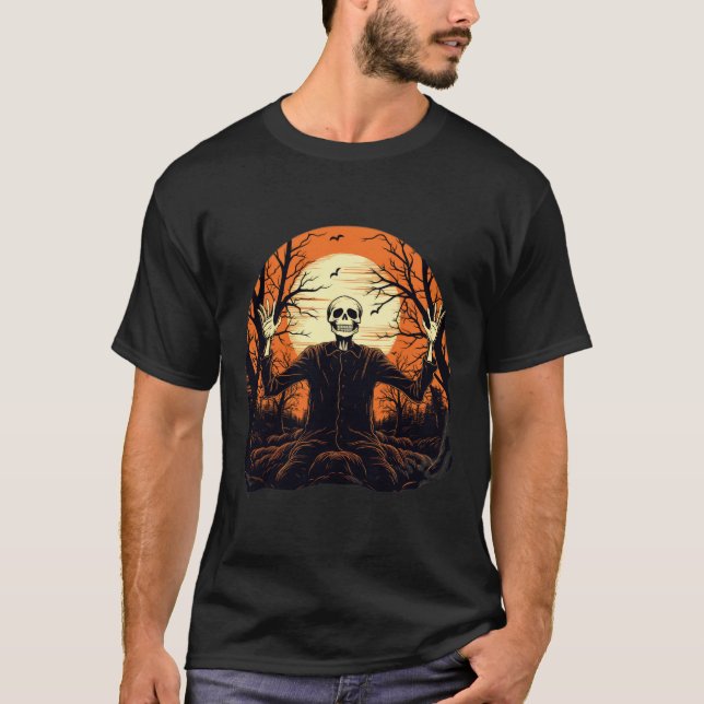 Funny Skeleton Halloween För manar kvinnor T Shirt (Framsida)