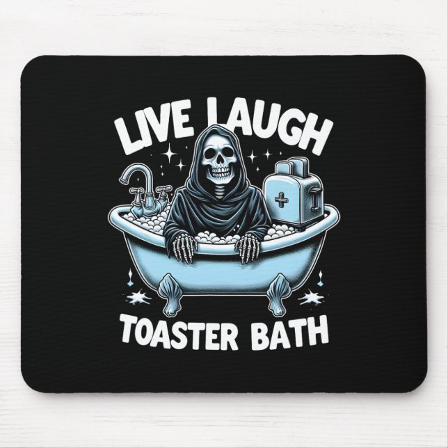 Funny Skeleton Halloween Live Laugh Toaster Th Des Musmatta (Framsidan)