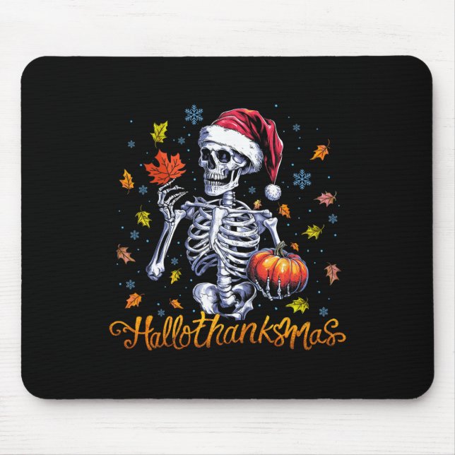 Funny Skeleton Halloween Mery Lycklig Hall Musmatta (Framsidan)
