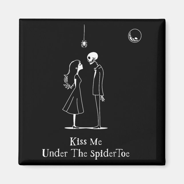 Funny Skeleton Halloween Mistletoe Parody Costume Magnet (Framsidan)