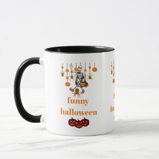 Funny Skeleton Halloween Mugg (Vänster)