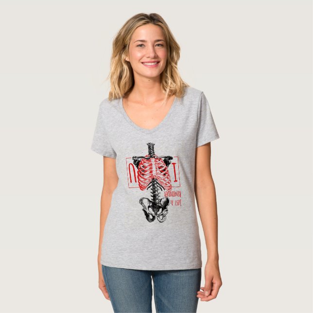 Funny Skeleton Heart I Kärlek You T Shirt (Hel framsida)