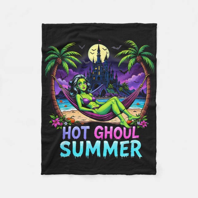 Funny Skeleton Ice Cream Hot Ghoul Summer Summerwe Fleecefilt (Framsidan)