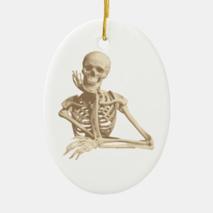 Funny Skeleton Julgransprydnad Keramik