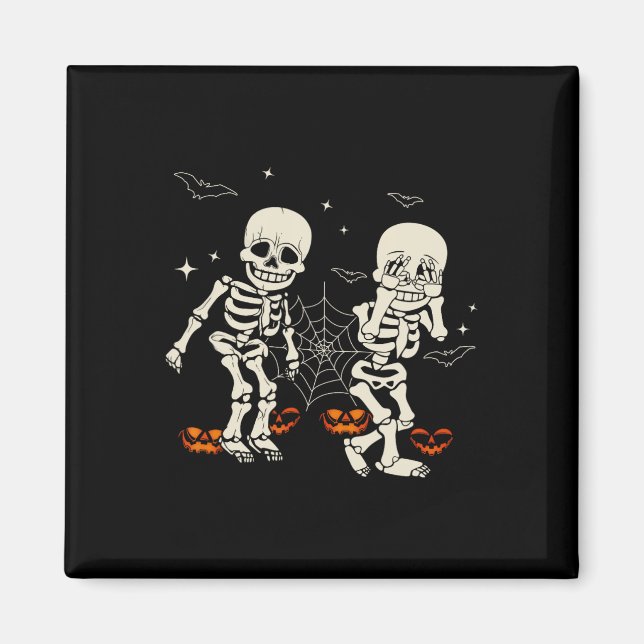 Funny Skeleton Kids Griddy-dance Halloween Trick O Magnet (Framsidan)