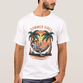 Funny Skeleton kyld Summer Vibes T Shirt