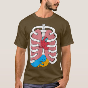 Funny Skeleton Organ Hugger Anatomy Kramare Costum T Shirt