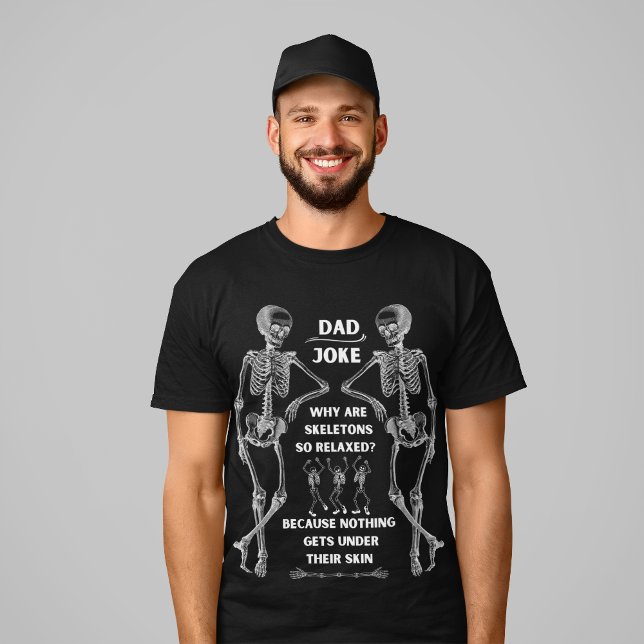 Funny Skeleton "Pappa Joke" T-Shirt (svart alterna (Skapare uppladdad)