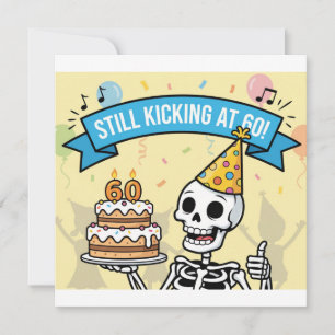 Funny Skeleton Party för 60:e födelsedagskort Kort