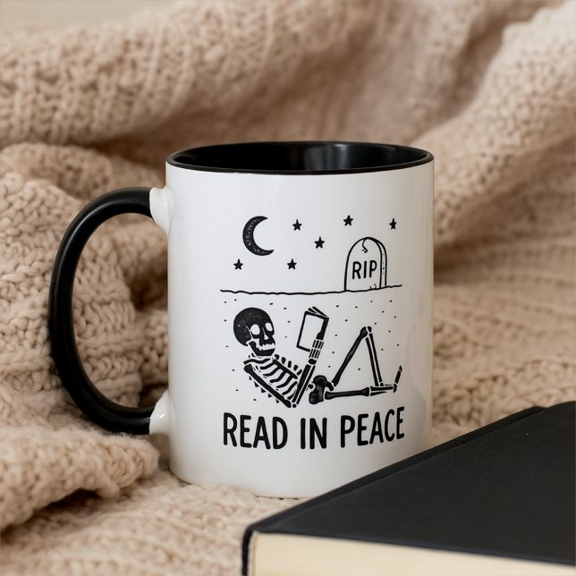 Funny Skeleton Read in Peace for Avid Book Readers Mugg (Skapare uppladdad)
