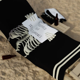 Funny Skeleton Reserved Sign Spooky Beach Towel