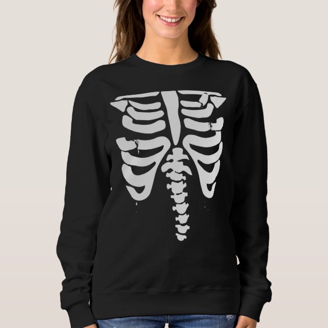 Funny Skeleton Rib Cage Anatomy T Shirt Halloween (Framsida)