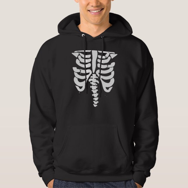 Funny Skeleton Rib Cage Anatomy T Shirt Halloween Hoodie (Framsida)