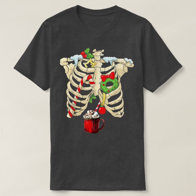 Funny Skeleton Rib Cage Hett Chocolate Ugly Christ T Shirt (Design framsida)