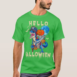 Funny Skeleton Riding Mummy Dinosaur T re Pumpkin Shirt