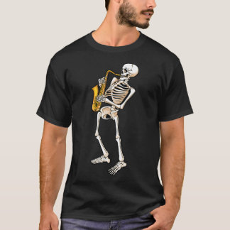 Funny Skeleton Saxophone Gift Cute Halloween-kostn T Shirt