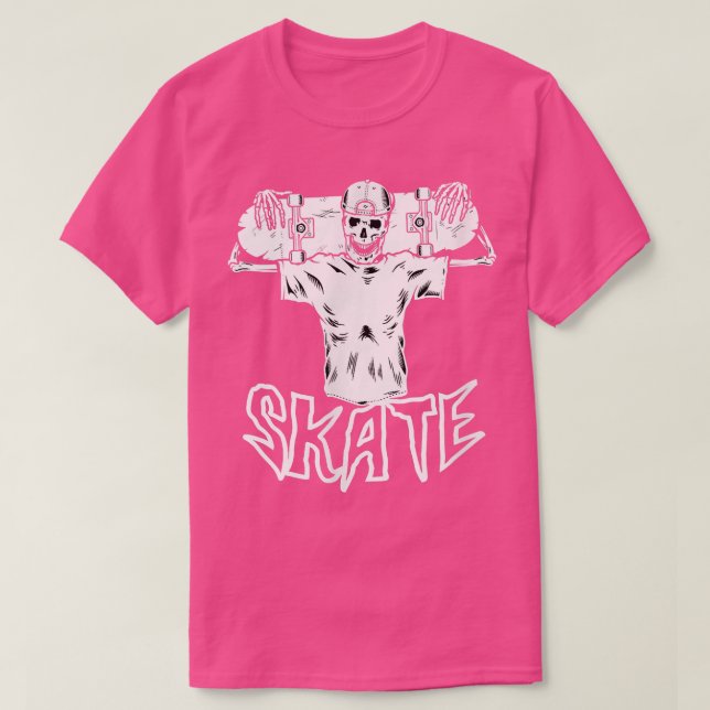 Funny Skeleton Skater SKATEBOARD  T Shirt (Design framsida)