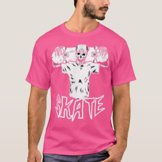 Funny Skeleton Skater SKATEBOARD T Shirt