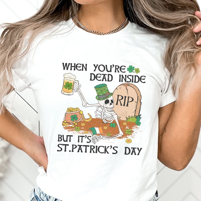 Funny Skeleton St. Patrick's Day T Shirt (Skapare uppladdad)