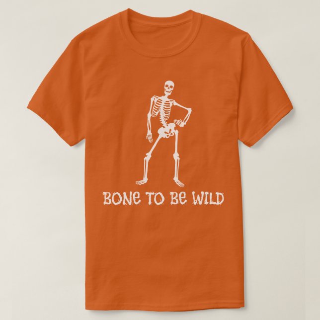 Funny Skeleton Stryk en dos på Mörk T Shirt (Design framsida)