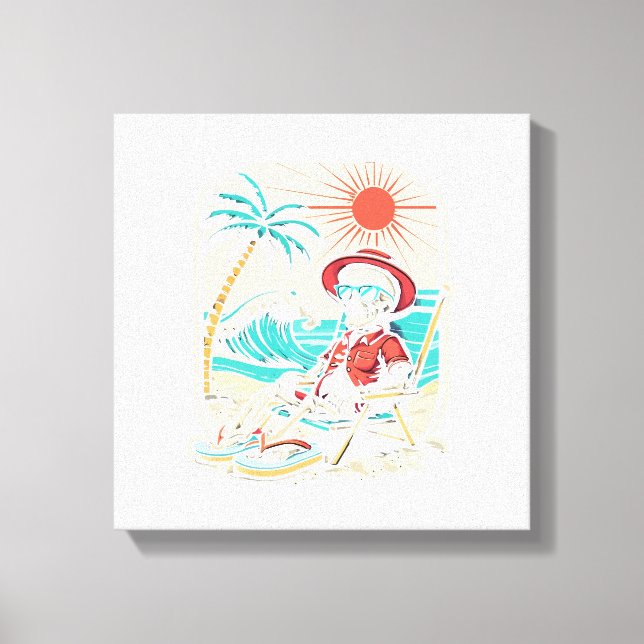 Funny Skeleton Summer Canvastryck (Framsida)