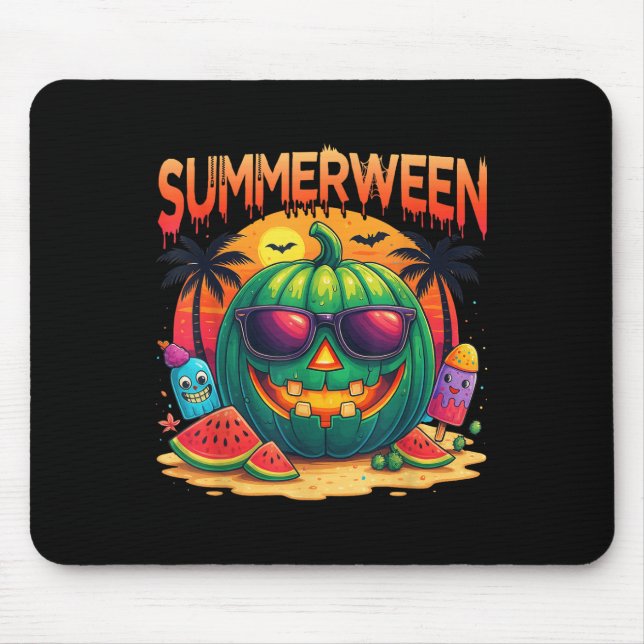 Funny Skeleton Summer Summerween Watermelon Jack-o Musmatta (Framsidan)