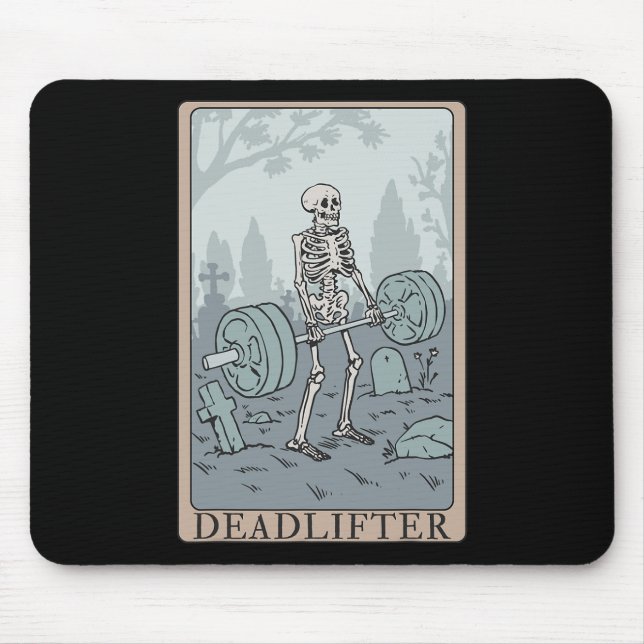 Funny Skeleton Tarot Card Deadlifter Bodybuilding Musmatta (Framsidan)