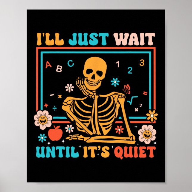 Funny Skeleton Teacher Halloween Costume Manar Wom Poster (Framsidan)