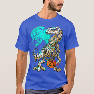 Funny Skeleton TRe Halloween Boys Dino Kids Fossil T Shirt