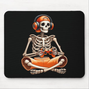 Funny Skeleton Video Game Halloween-spelspelare B Musmatta