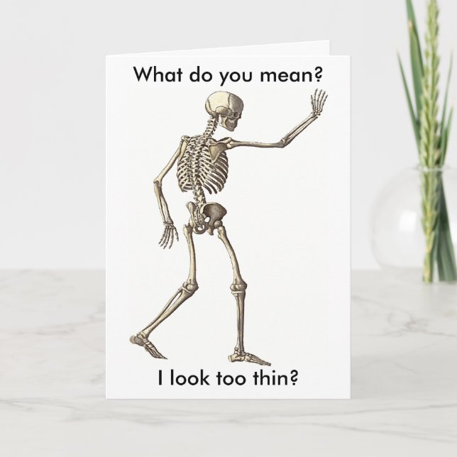 Funny Skeleton Wave Hand Happy halloween Kort (Framsida)