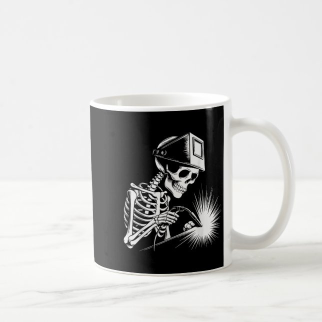 Funny Skeleton Welding Älskare Spooky Halloween We Kaffemugg (Höger)