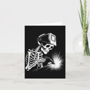 Funny Skeleton Welding Älskare Spooky Halloween We Kort