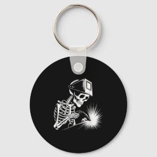 Funny Skeleton Welding Älskare Spooky Halloween We Nyckelring