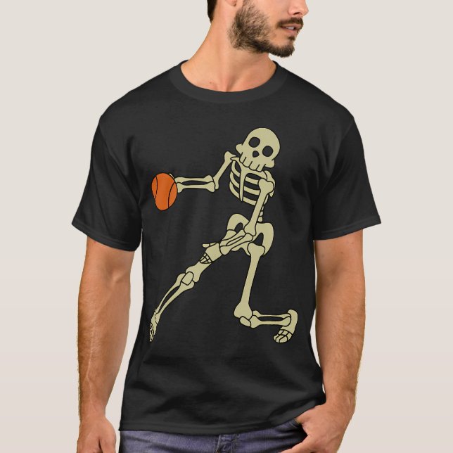 Funny Skeletons Basketball Skeletons Halloween Cos T Shirt (Framsida)