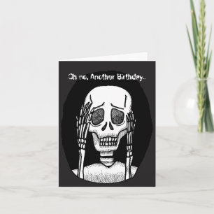Funny Skelton Goth Horror Mörk Humor Birthday Kort