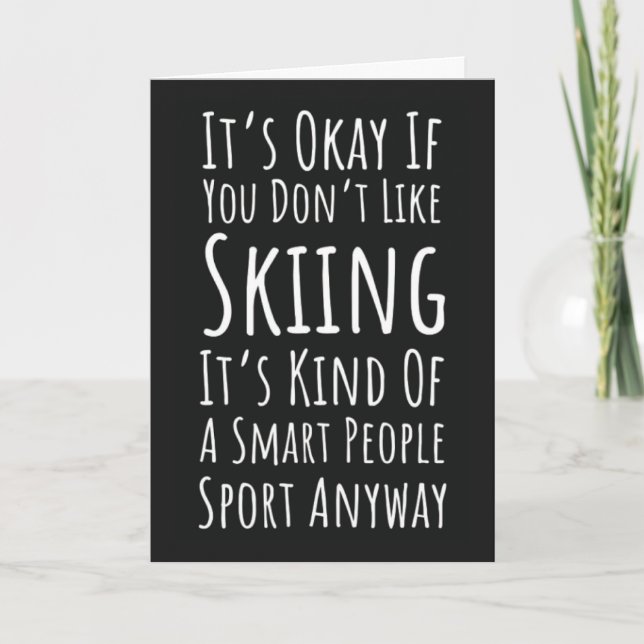 Funny Ski Cards Skiing Humor Humorous Skier Kort (Framsida)