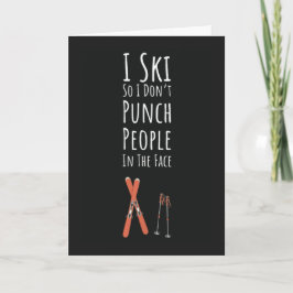 Funny Ski Cards Skiing Humor Skier Winter Sports Kort