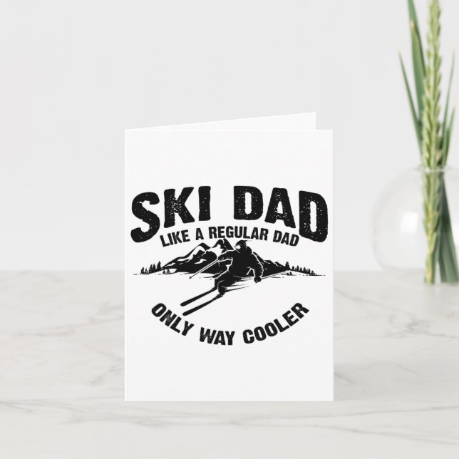 Funny Ski Pappa Gift Skiers Cute Skiing Älskare Fa Kort (Framsida)