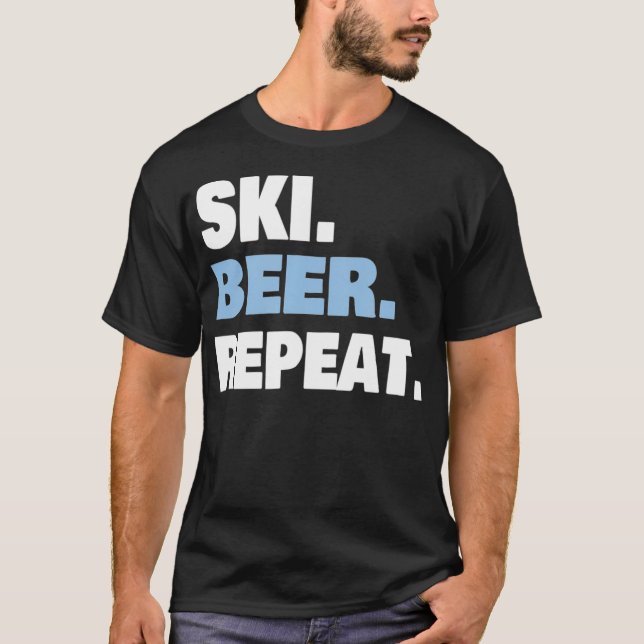 FUNNY SKI RESA SKIING BEER ÄLSKARE GIFT FÖR MANAR T SHIRT (Framsida)