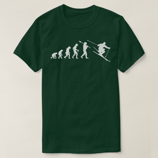 Funny Ski Skiing Evolution Snö Winter Vacat T Shirt (Design framsida)
