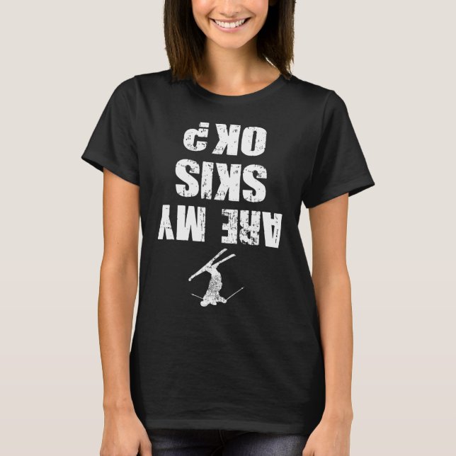 Funny Ski Tee Distressed Skiing Winter Sports Ski  (Framsida)